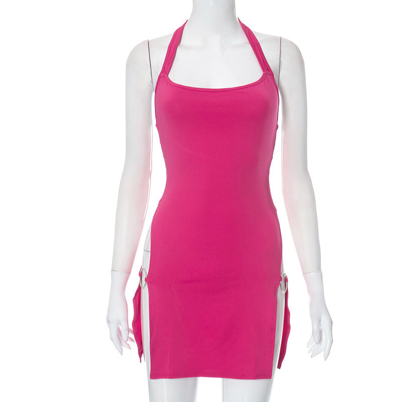 Backless Hollow-out Halter Women's Tight Dress