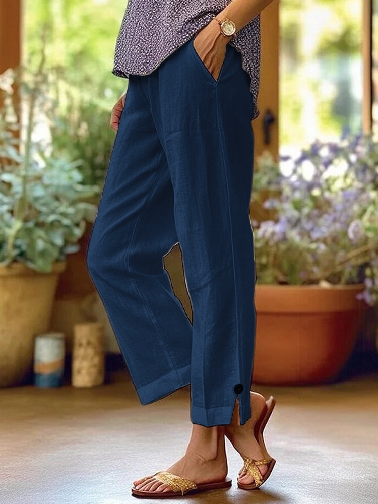 Women's Loose And Simple Solid Color Fashion Casual Pants Straight-leg Trousers