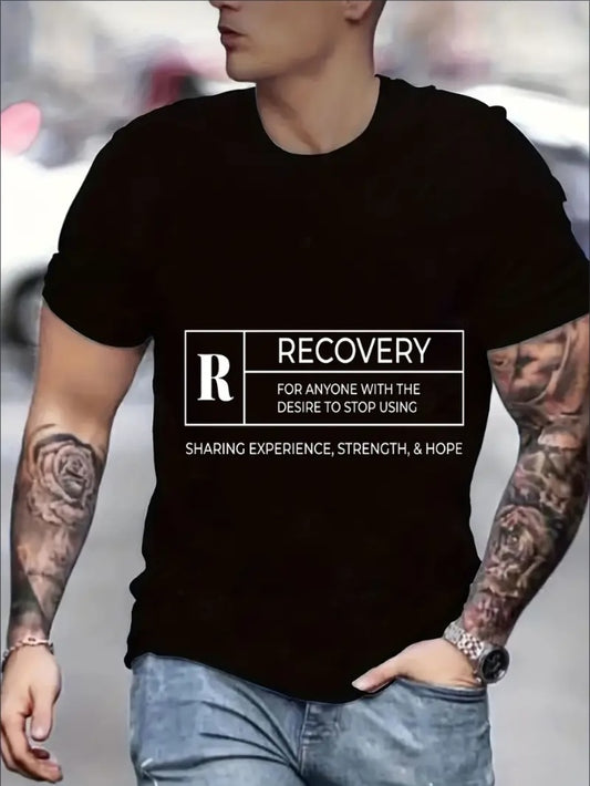 Printed  Round Neck Men's T-shirt Soft And Breathable Short Sleeved